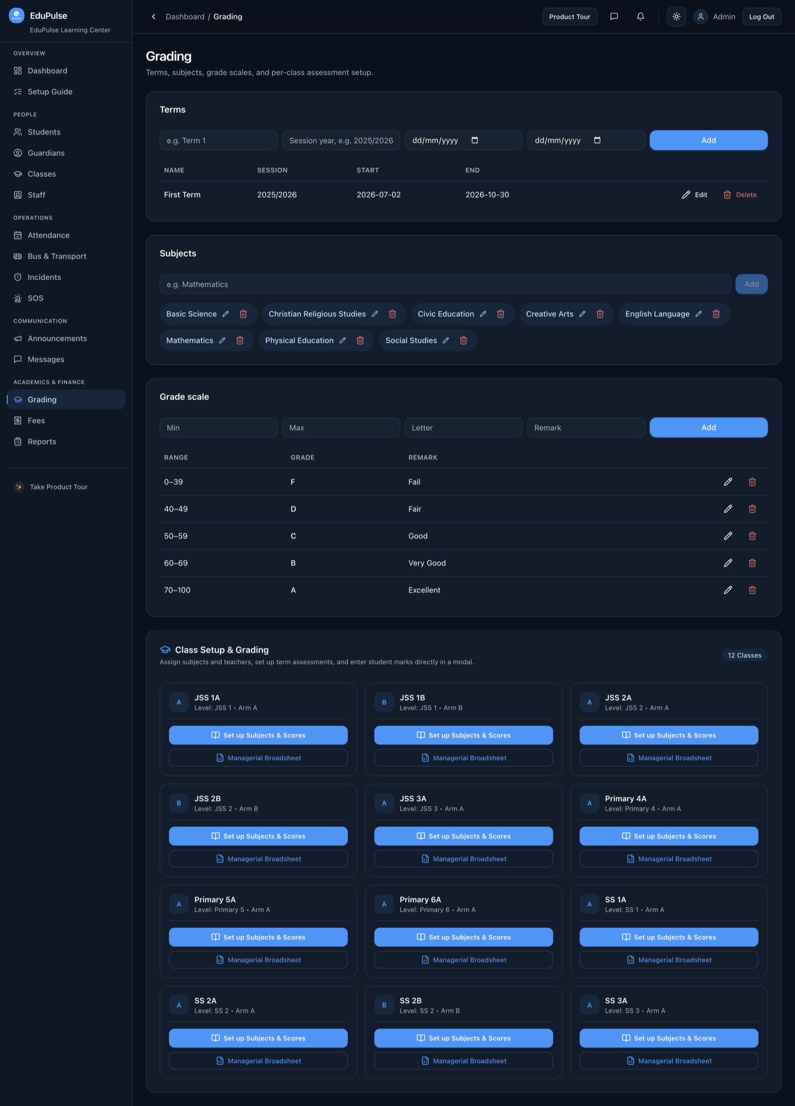 Digital Gradebook & Report Card Generator